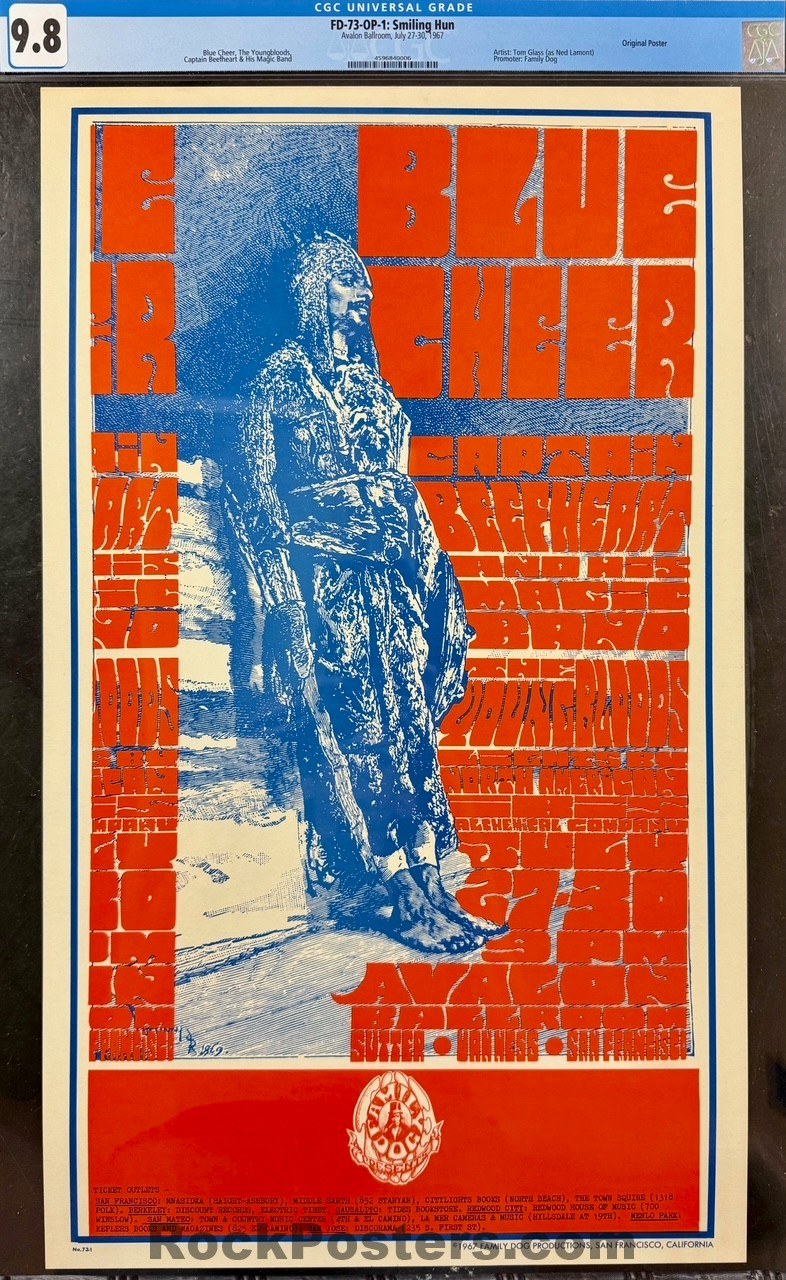 FD-73 - Blue Cheer - Captain Beefheart - 1967 Poster - Avalon Ballroom - CGC Graded 9.8