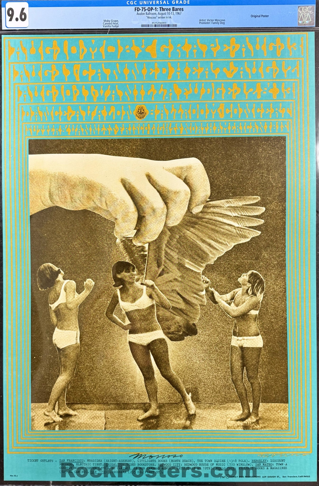 FD-75 - Moby Grape - Canned Heat - Victor Moscoso - 1967 Poster