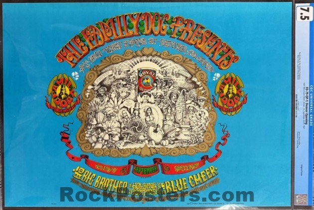 AUCTION - FD-79 - Janis Joplin & Big Brother - Rick Griffin - 1967 Poster - Family Dog Denver - CGC Graded 7.5