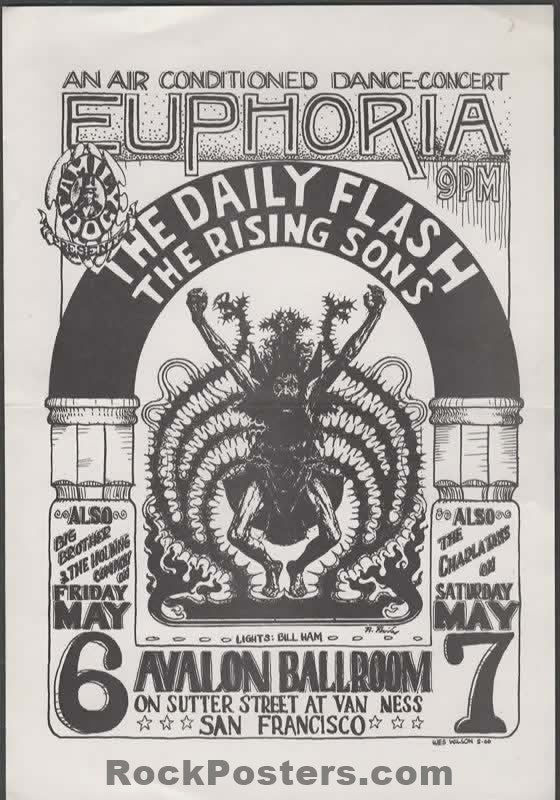 AUCTION -  FD-7 - Euphoria - Wes Wilson - 1966 Handbill - Avalon Ballroom - Excellent
