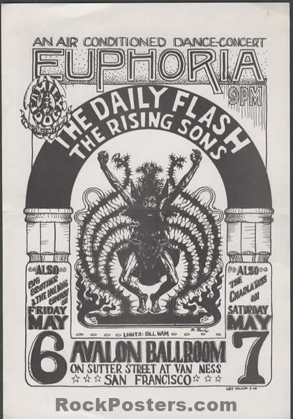 AUCTION -  FD-7 - Euphoria - Wes Wilson - 1966 Handbill - Avalon Ballroom - Excellent