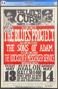 AUCTION - FD-8 - "Laugh Cure" - Blues Project - Wes Wilson Signed - 1966  Poster - Avalon Ballroom - CGC Graded 7.5
