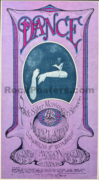 AUCTION -  FD-96 - Quicksilver Messenger Service - Mouse Signed - 1967 Poster -  Avalon Ballroom - Near Mint