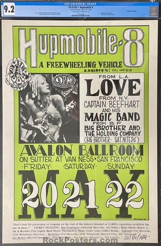 AUCTION - FD-9 - Beefheart Love - Wes Wilson Signed - 1966  Poster - Avalon Ballroom - CGC Graded 9.2