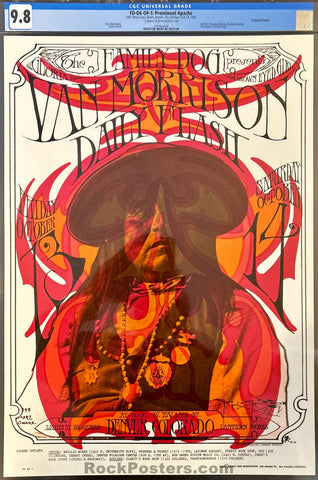 AUCTION - FDD-6 - Van Morrison - Stanley Mouse Signed - 1967 Poster -  Family Dog Denver - CGC Graded 9.8