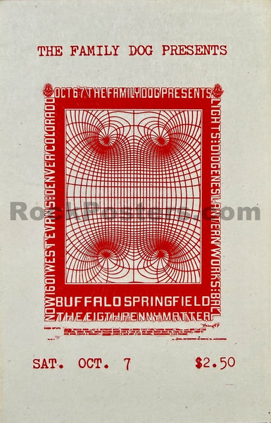 AUCTION - FDD-5 - Buffalo Springfield - Robert Fried - 1967 Ticket - Family Dog Denver - Near Mint Minus