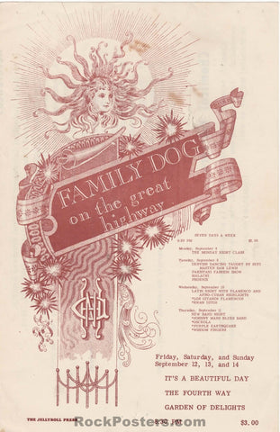 AUCTION - Family Dog - It's a Beautiful Day - 1969 Handbill - Great Highway - Excellent