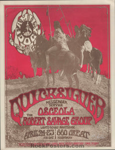 AUCTION - Family Dog - Quicksilver Messenger - Randy Tuten Signed - 1970 Handbill - Great Highway -  Near Mint