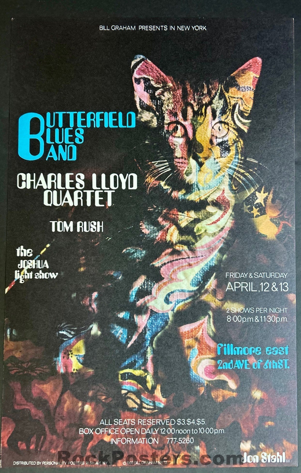 AUCTION - FE-6 - Butterfield Blues Band - Original 1968 Poster - Fillmore East - Near Mint