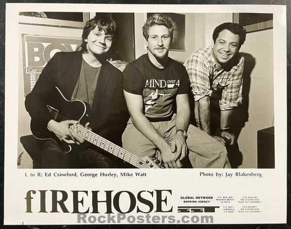 AUCTION - fIREHOSE - Mike Watt - Guerneville - 1989 Poster Art & Promo Photo -  Excellent