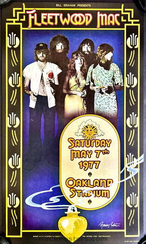 AUCTION - Fleetwood Mac - Randy Tuten Signed - 1977 Poster - Oakland Stadium - Mint
