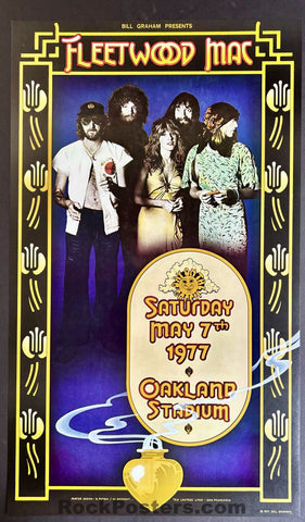 AUCTION - Fleetwood Mac - Randy Tuten - 1977 Poster - Oakland Stadium - Mint