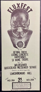 AUCTION -  AOR 2.198 - Fluxfest - SF Mime Troupe - Longshoreman's Hall - 1967 Poster - Near Mint Minus