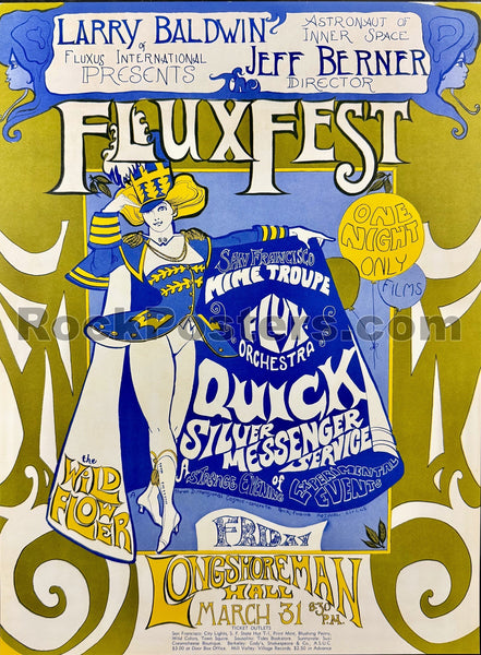 AUCTION - Flux Fest - Quicksilver - Ida Griffin - 1967 Poster -  Longshoremen's Hall - Near Mint