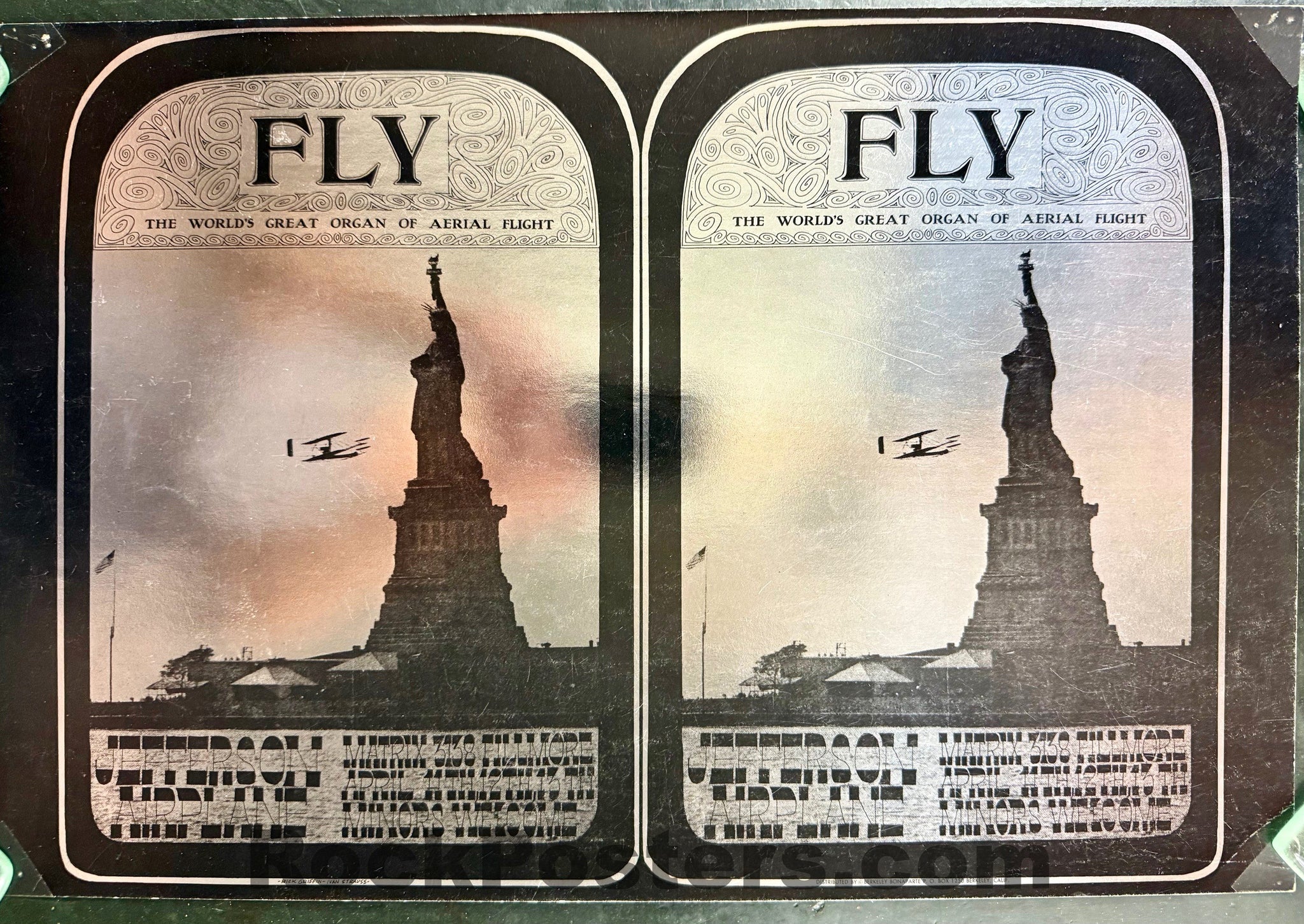 AUCTION - Jefferson Airplane - Rick Griffin - 1967 Poster - The Matrix - Excellent