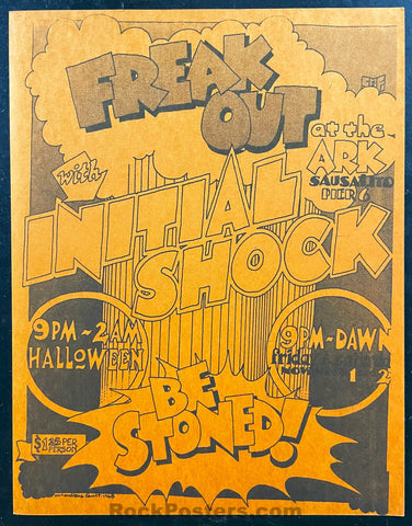 AUCTION - "Freak Out" Initial Shock - Gut - 1968 Handbill -  Ark Sausalito - Near Mint Minus