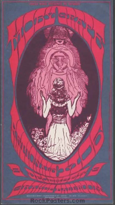 GB-13 - Moby Grape/MC5 - 1967 Type-B Postcard - Grande Ballroom - Very Good