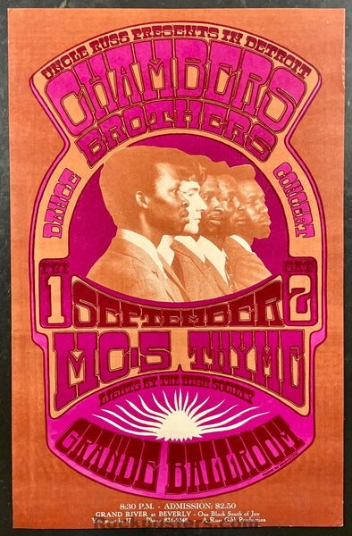 AUCTION - AOR 3.140 - Chambers Bros./MC5 - Gary Grimshaw - 1967 Poster - Grande Ballroom - Near Mint Minus