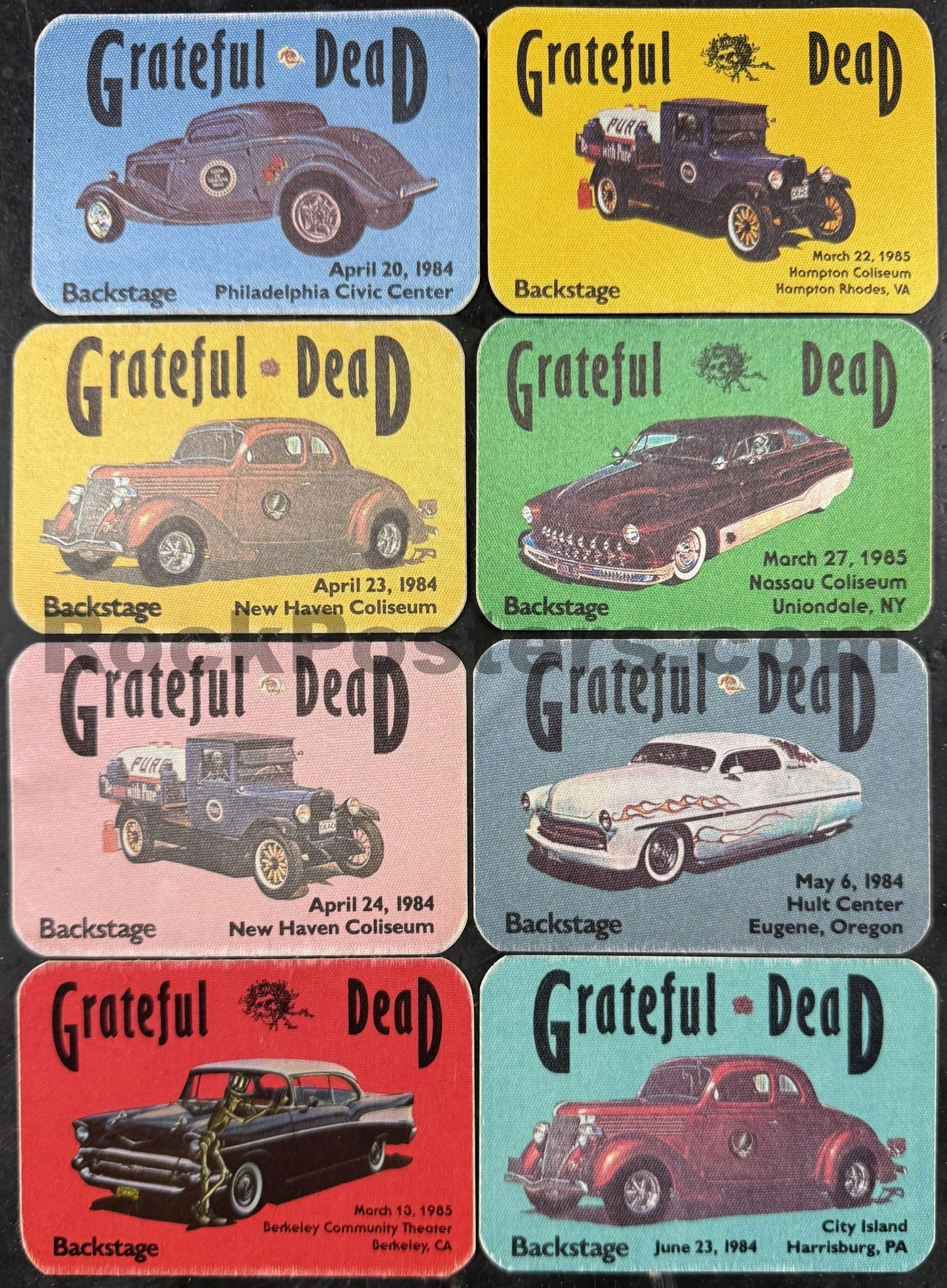 AUCTION - Grateful Dead - Vintage Backstage Passes - 1984/1985 (8) - E