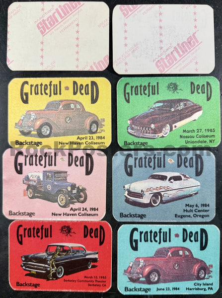 AUCTION - Grateful Dead - Vintage Backstage Passes - 1984/1985 (8) - Excellent