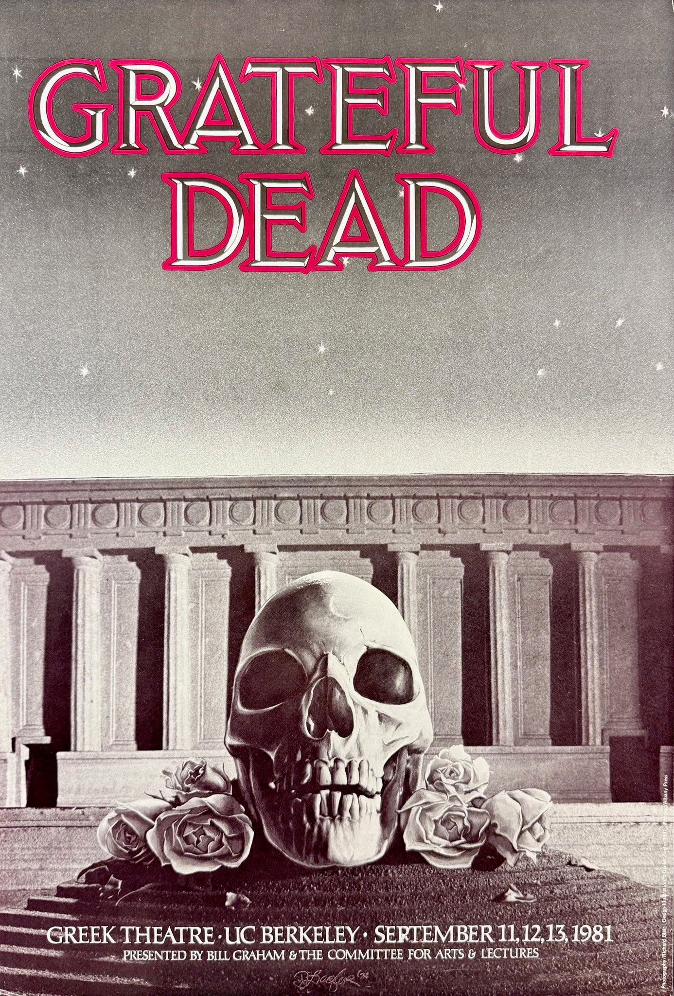 AUCTION - Grateful Dead - 1981 Poster - Greek Theater Berkeley, CA
