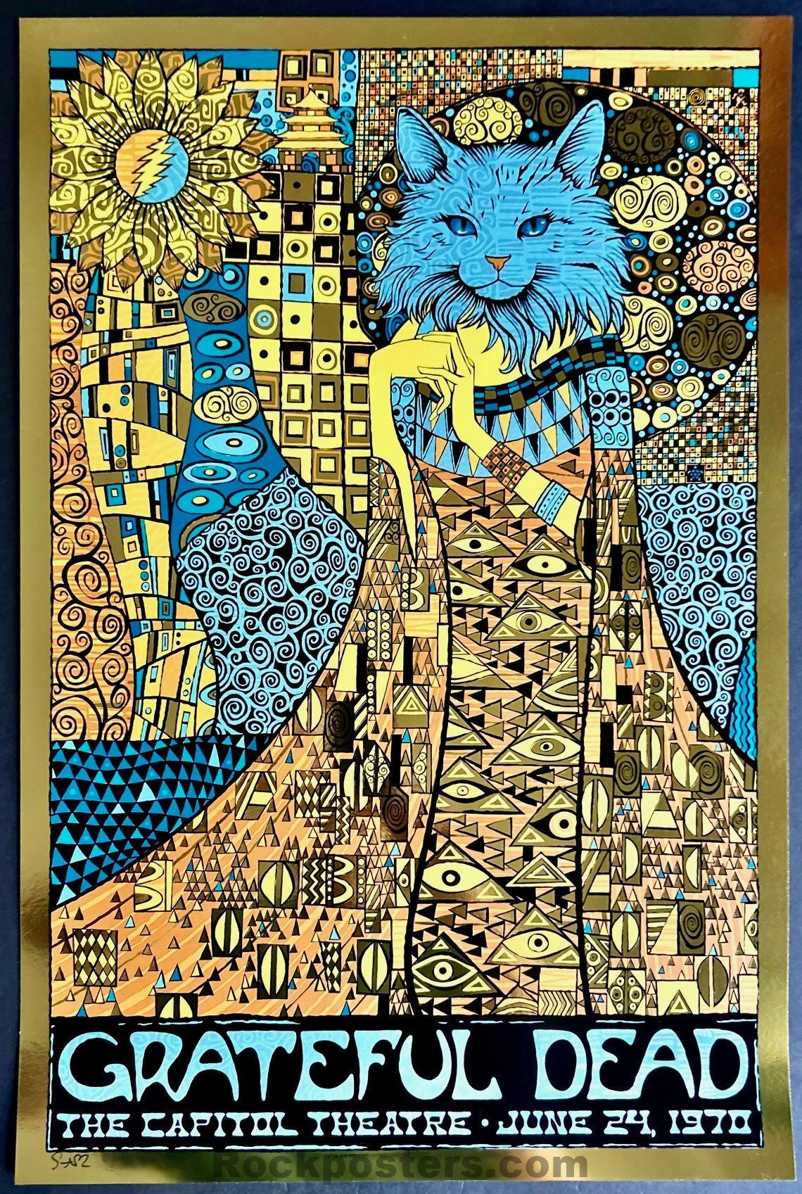 AUCTION - Grateful Dead - China Cat Sunflower '24 - Todd Slater - Gold Mirror Foil Poster - Edition of 25 - Mint