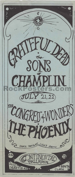 AUCTION - Grateful Dead - 1967 Handbill - Continental Ballroom - Excellent