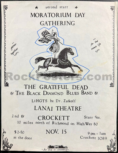 AUCTION - Grateful Dead - Crockett, CA - 1969 Handbill - Very Good