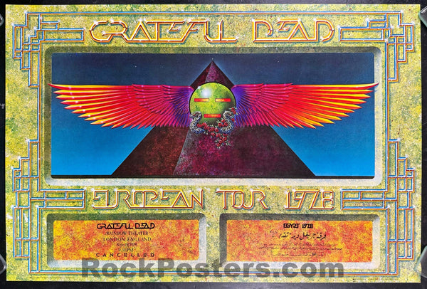 AUCTION - AOR 4.239 - Grateful Dead - Alton Kelley - 1978 Poster - European Tour - Near Mint Minus