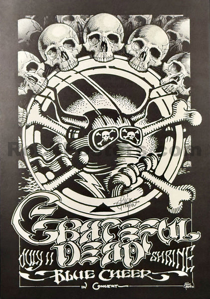 AUCTION - Grateful Dead - Blue Cheer - Rick Griffin Signed - 1968 Poster - Shrine Los Angeles - Near Mint Minus