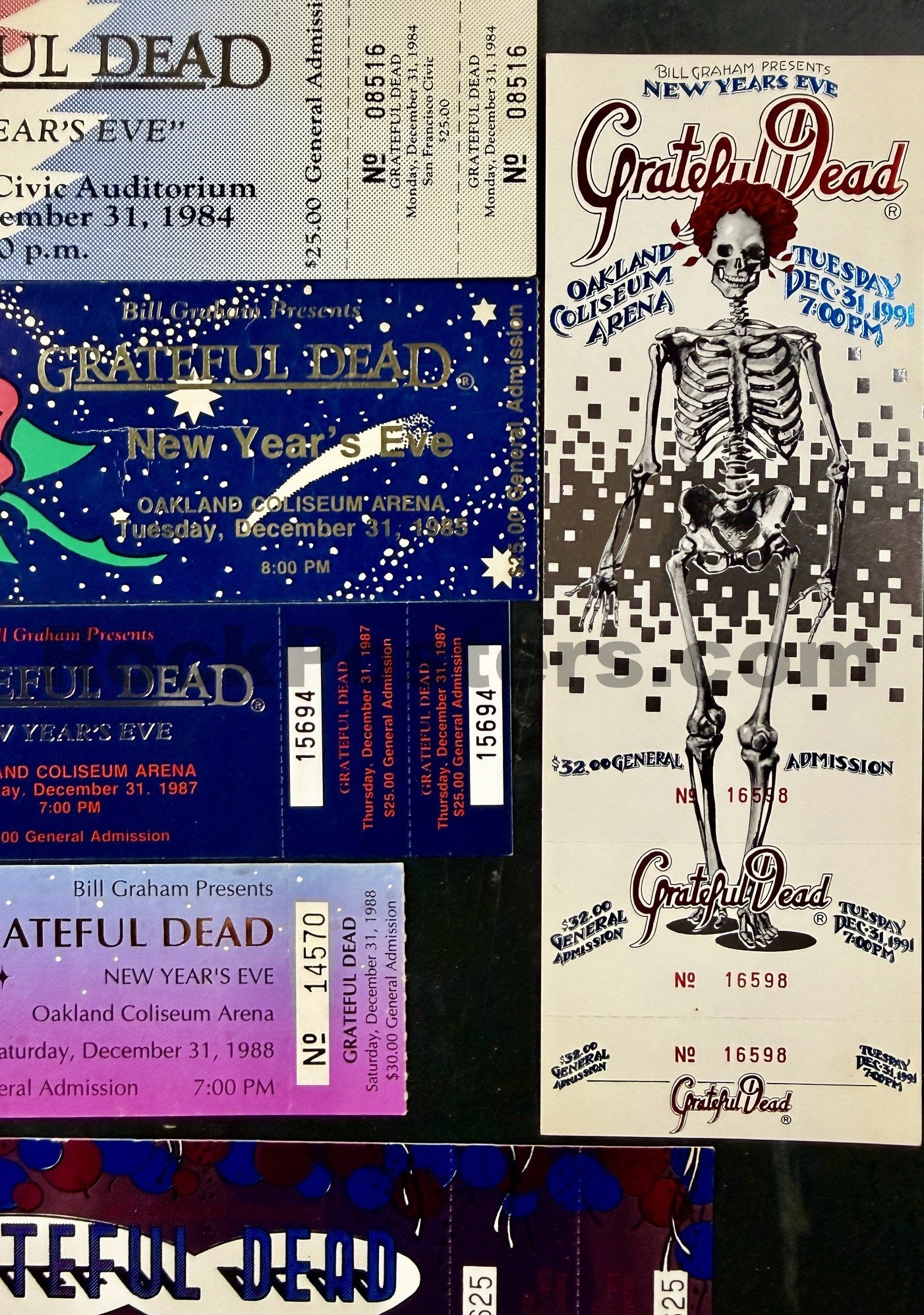 AUCTION - Grateful Dead - New Year's Eve - Tickets (9) - Excellent