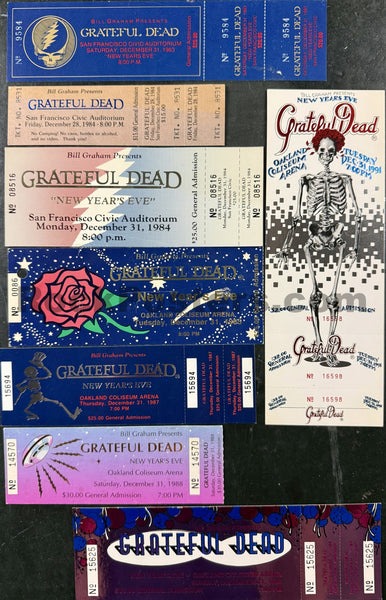 AUCTION - Grateful Dead - New Year's Eve - Tickets (9) - Excellent