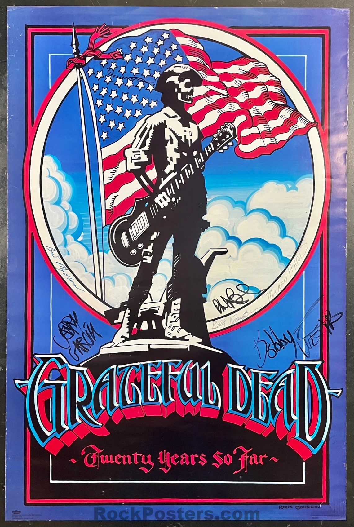 AUCTION - Grateful Dead - Band Signed - Rick Griffin - Twenty Years So Far Poster - Excellent