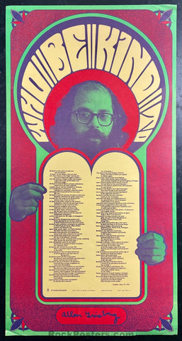 AUCTION - AOR 2.362 - Allen Ginsberg - 'Who Be Kind To' - Wes Wilson - 1967 Poster - Good