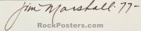 AUCTION - Jefferson Airplane - Grace Slick - Jim Marshall Signed - 1977 Photograph - Excellent
