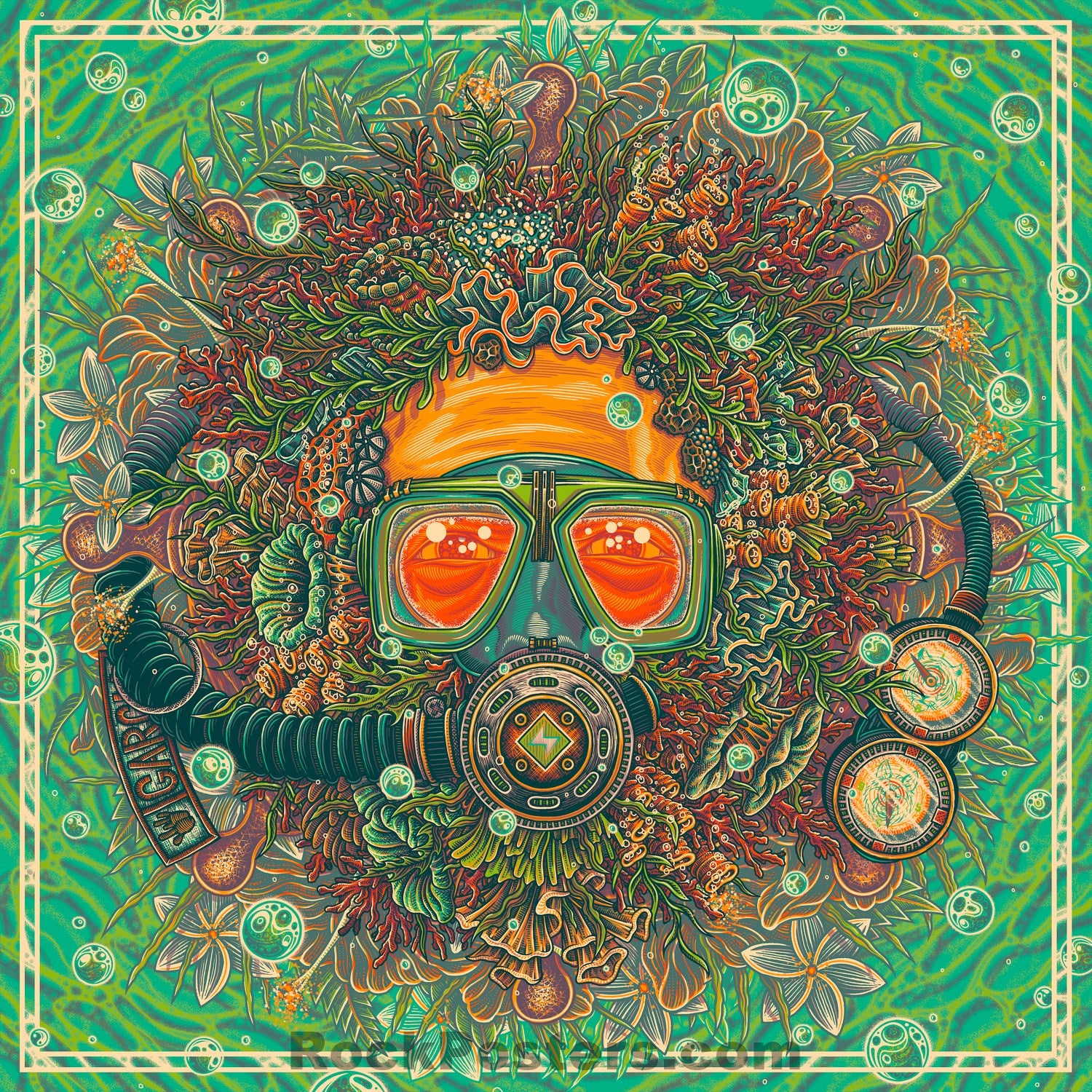 AUCTION - Jerry Garcia - Kona Ripple '24 - Bicycle Day Poster - Luke Martin - Mint