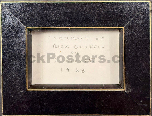 AUCTION -  Portrait of Rick Griffin - Stanley Mouse Original Art - 1968 Framed - Excellent