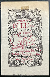 AUCTION - Hells Angels - Motorcycle Raffle - 1968 Handbill & Ticket - Excellent