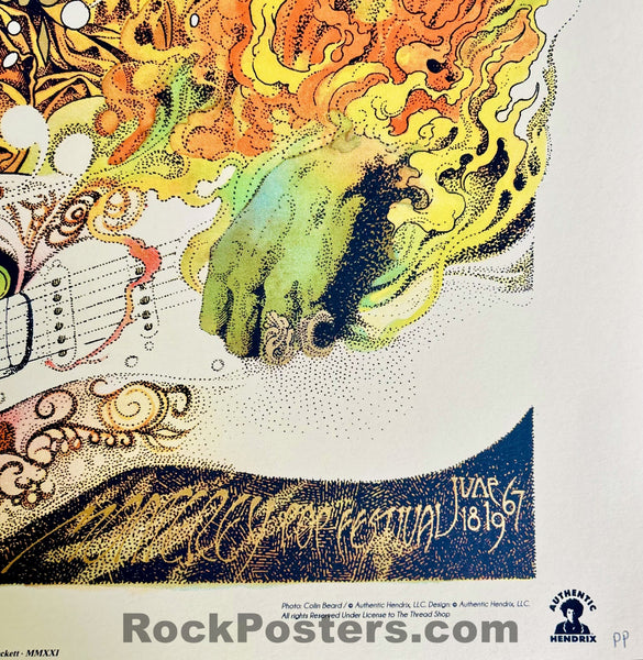 AUCTION - Jimi Hendrix Experience - Monterey Pop Festival '21 - Richey Beckett - Printers Proof - Mint