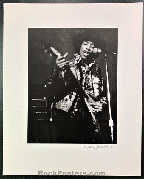AUCTION - Jimi Hendrix - Live 1967 Concert Photo - Grant Jacobs Signed - Near Mint Minus
