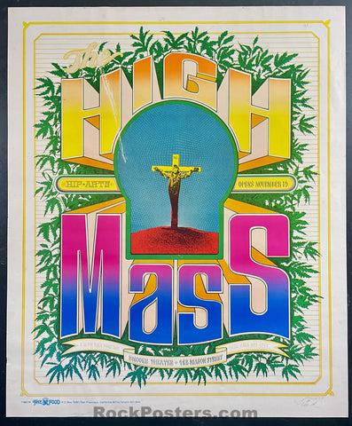 AUCTION - AOR 2.368 - The High Mass - Bob Fried Signed - Encore Theater - 1967 Poster - Very Good