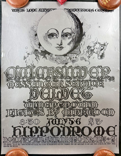 AUCTION - Velvet Underground - Quicksilver - Rebecca Galdeano - 1968 Poster - Hippodrome San Diego - Excellent - SF Rock Posters & Collectibles
