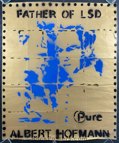 AUCTION - Albert Hofmann - Father of LSD - Spray Paint Poster - Excellent