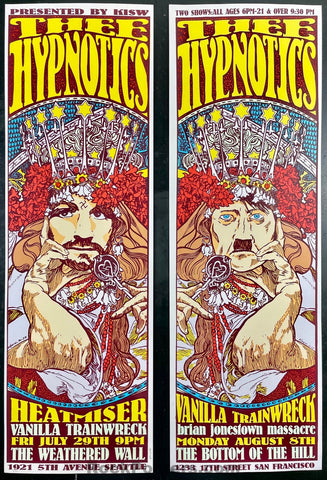 AUCTION -  Hypnotics - Frank Kozik Signed - 1994 Posters (2) - San Francisco/Seattle - Excellent