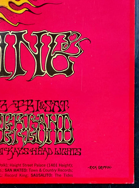 AUCTION - BG-105-RP-2 - Jimi Hendrix - Rick Griffin - 1968 Poster - Fillmore/Winterland - Excellent