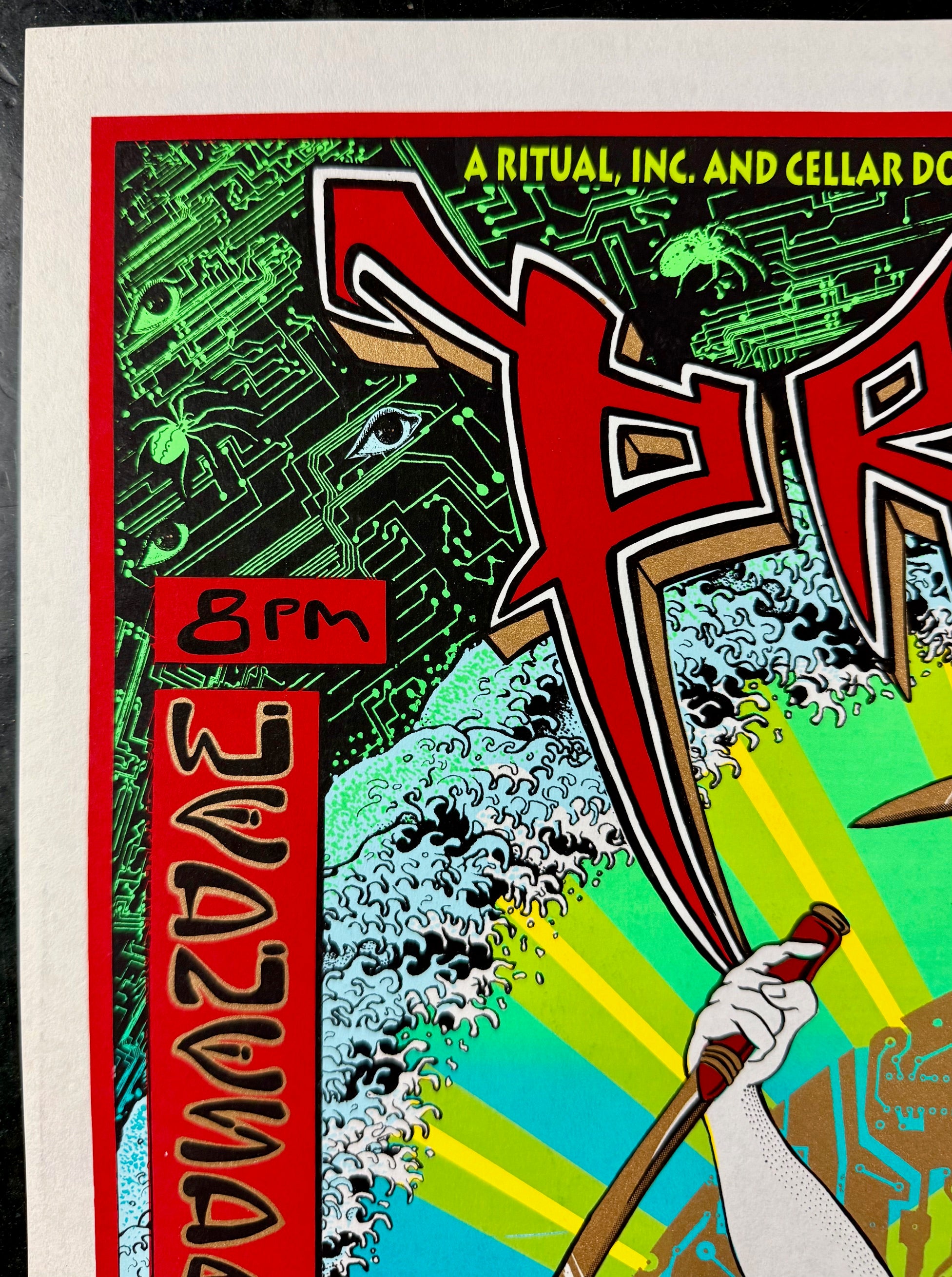 ロック　テクノ　プロディジー　ポスター　ProdigyEMEK 1998年 AUCTION - Prodigy - Detroit '98 - 1st Edition - Emek - Near Mint