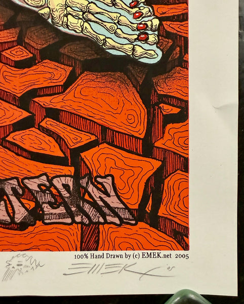 AUCTION - Audioslave - Los Angeles '05 - Green/Orange Variant - Edition of 16 - Emek - Excellent