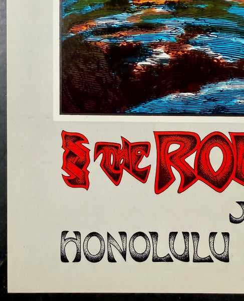 AUCTION - AOR 4.147 - The Rolling Stones - ZZ Top - David Singer Signed - 1973 Poster - Hawaii - Near Mint