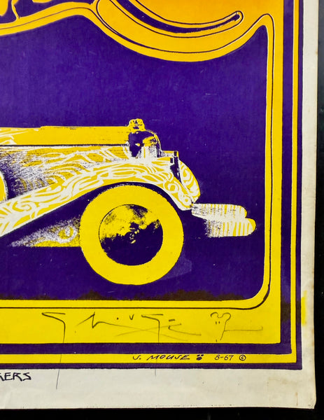 AUCTION - AOR 2.298 - Cosmic Car Show - Mouse Signed - 1967 Poster - Muir Beach - Excellent