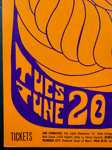 AUCTION - BG-69 - Jimi Hendrix - 1967 Poster - Fillmore Auditorium - Excellent